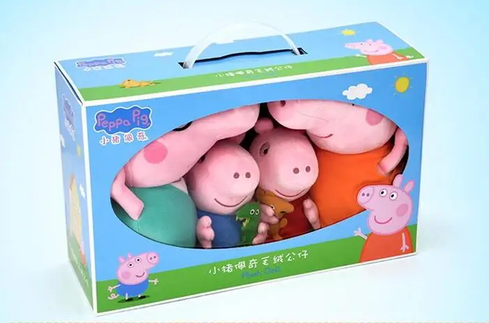 4 шт.. Натуральная Свинка Пеппа 19 см Peppa george 30 см 12 ''Мумия Папа Дети мягкая плюшевая игрушка День рождения Рождественская игрушка подарок с