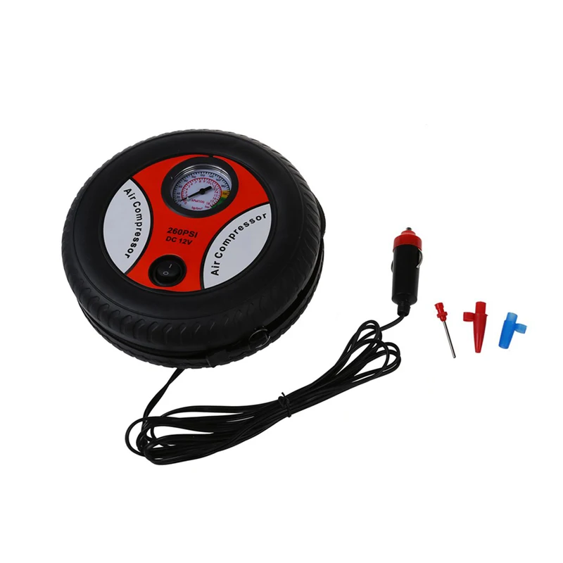 

Free Shipping Auto Electric Tire Inflatable Pumps DC 12V 260PSI Air Compressor for Bicycle/Scooter/Moped Tires 1PC