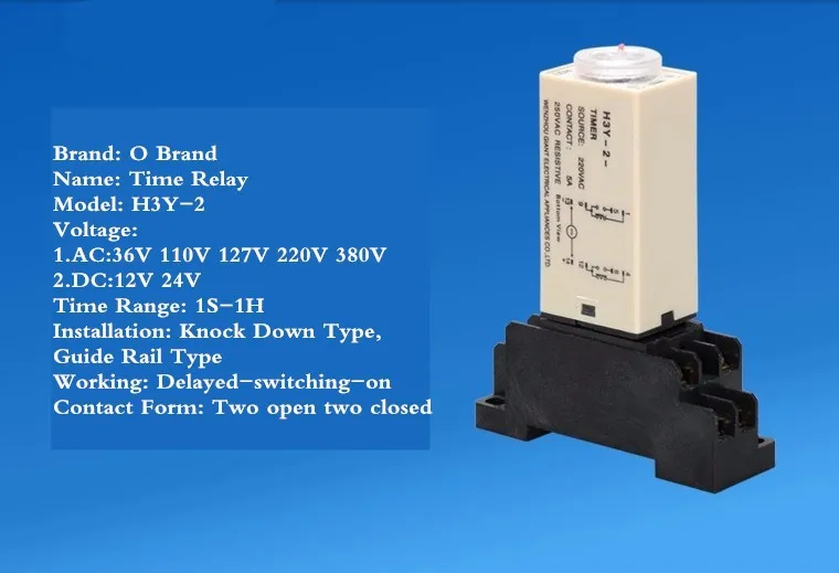 

1 set H3Y-2 DC 24V Delay Timer Time Relay 0-30 Second + H3Y-2 Base
