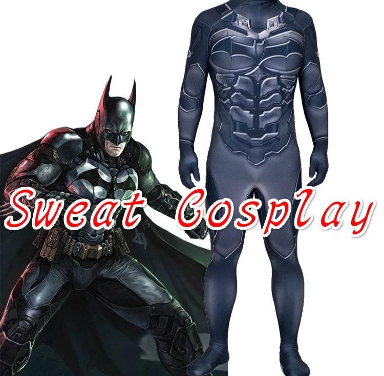 

High Quality Arkham Knight Batman Costume Printed Spandex Lycra Suit with 3D Muscle Shading Halloween Cosplay Costume