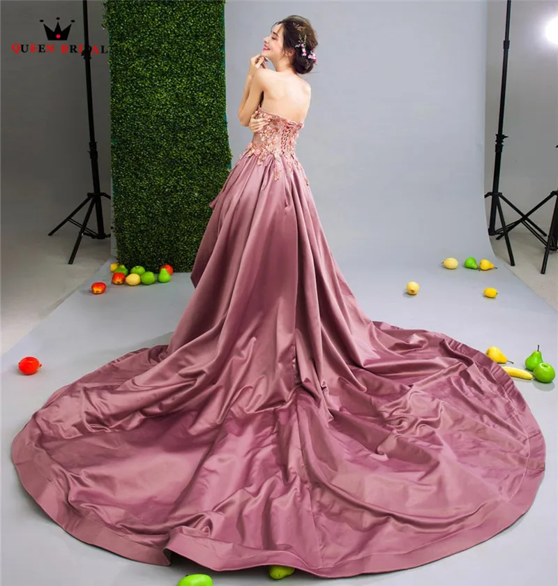 Новое Модное бальное платье QUEEN BRIDAL фиолетового цвета роскошные Сатиновые цветы