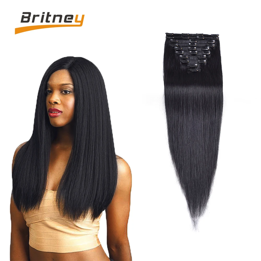 

Straight Double Weft Clip in Human Hair Extensions Virgin Human Hair Extensions Peruvian Full Head Clip in Human Hair Extensions