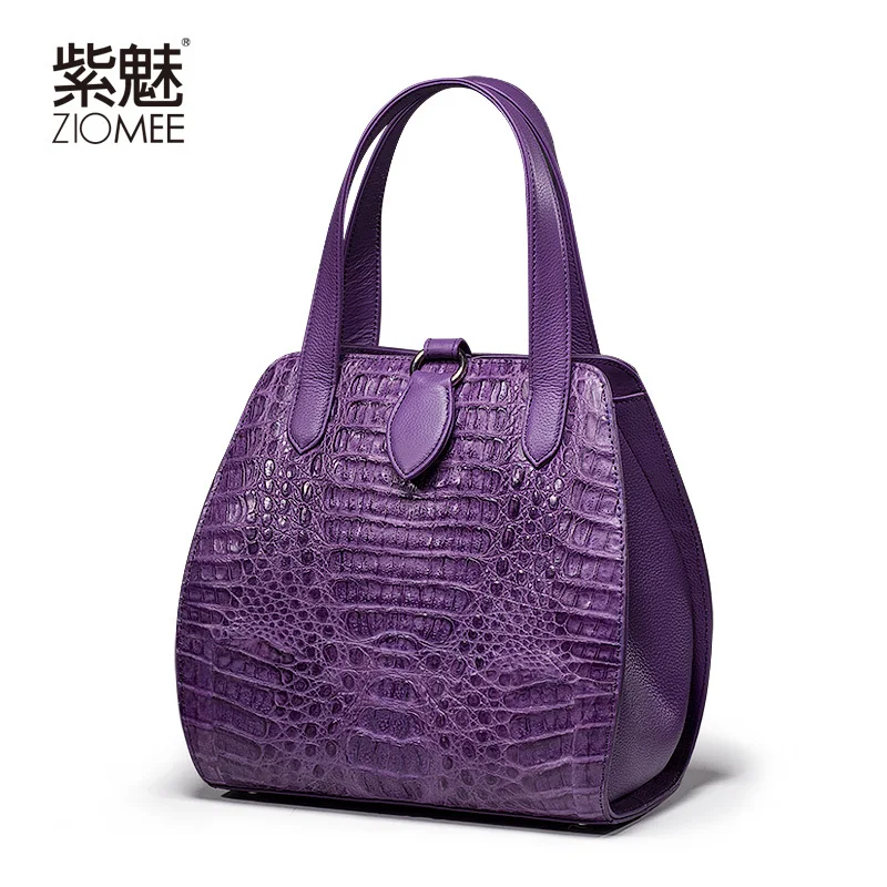 Aliexpress Ziomee Las Luxury Handmade Crocodile Genuine Aliexpress Ziomee Las Luxury Handmade Crocodile Genuine Leather Tote Bag Women Fashion Customized Purple Alligator Shell Party Handbag From