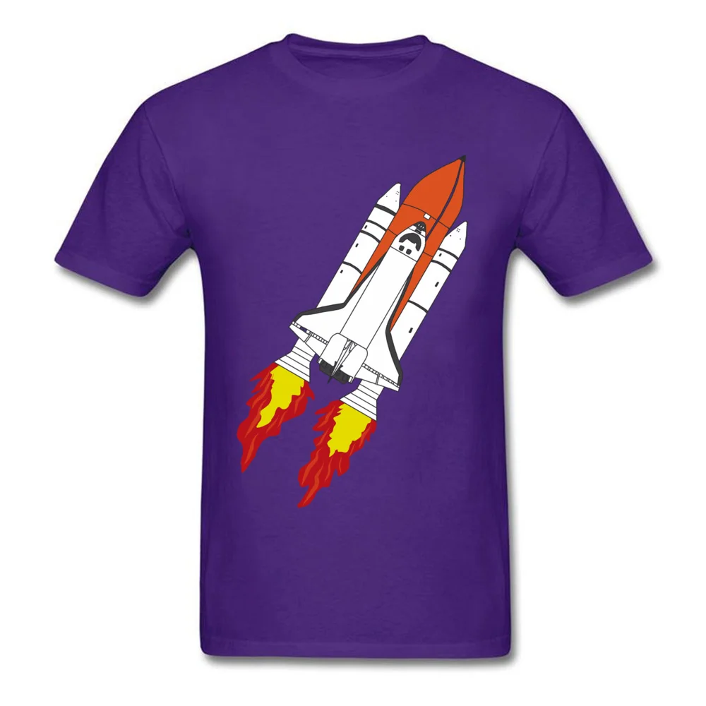 Fashionable Shuttle Tshirts Funny Autumn Short Sleeve Round Collar T Shirt Pure Cotton Mens comfortable Tops Tees Shuttle purple