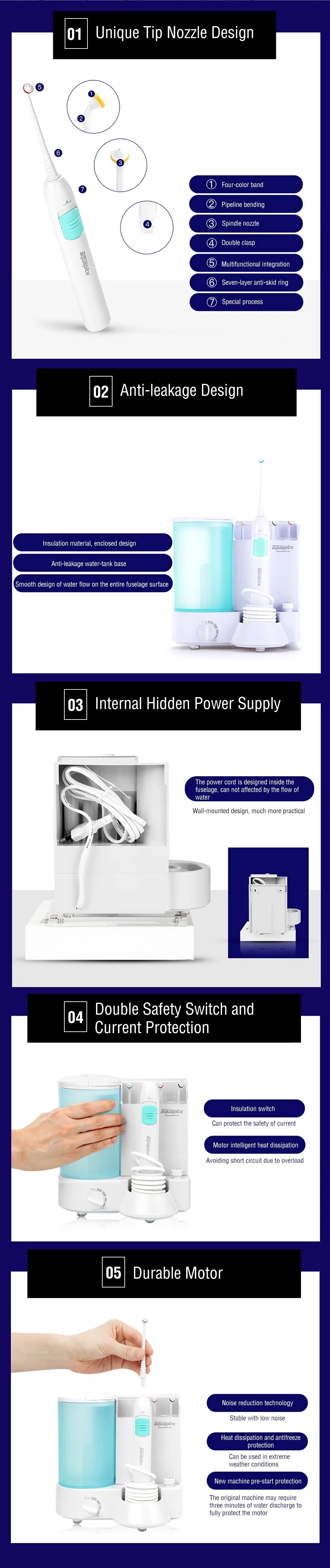 Aquapick CN120 Electric Household Oral Irrigator Dental Water Flosser