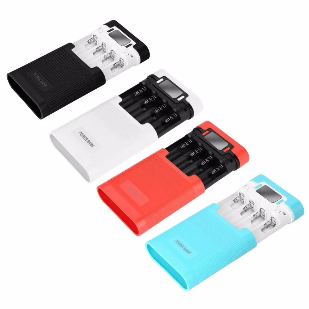 4 Slots 18650 Portable DIY Power Bank Case Kit 2000 12000mAh Battery