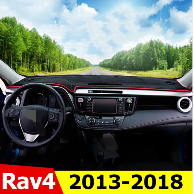 

Car Dashboard Cover Mats Avoid Light Pad Instrument Platform Desk Carpet For Toyota RAV4 2014 2015 2016 2017 2018 Accessory