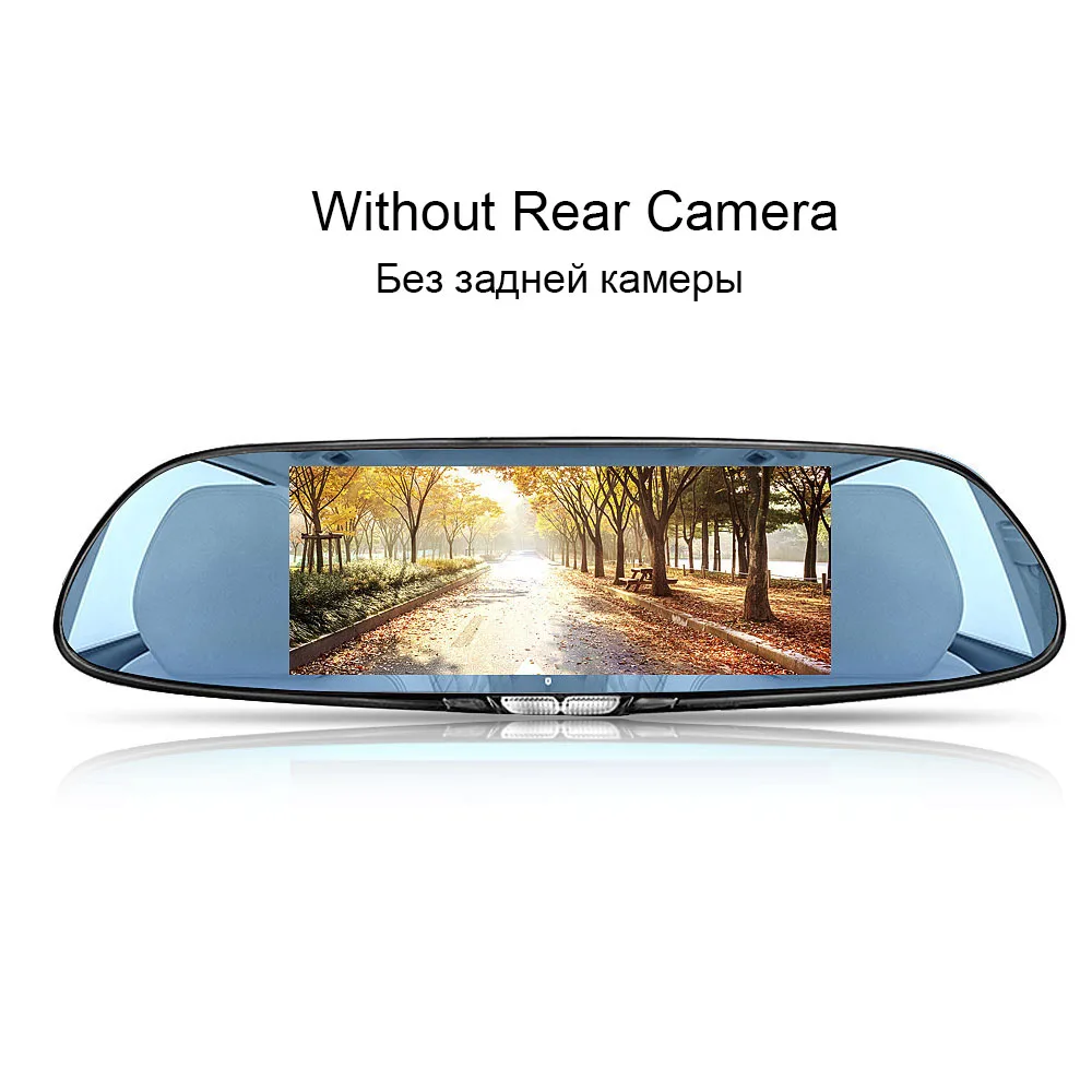 TAVIN 7 дюймов Автомобильный видеорегистратор Сенсорный экран Dash Cam FHD 1080P видео Регистраторы Зеркало заднего вида видеорегистратор с заднего вида Камера авторегистратор - Название цвета: Without Rear Cam