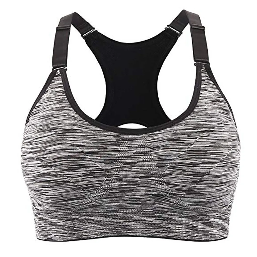 

CHAMSGEND Summer Women's Tight Yoga Detachable Pads Bra Sports Fitness Clothes Breathable Sports Running Bra Jogging Tops