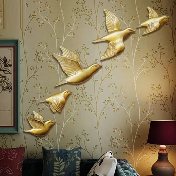 

5Pcs/set Resin Bird Wall Decoration 3D Animals Art Wall Hanging Background Mural Wall Sticker Living Room Wine Decoration R727