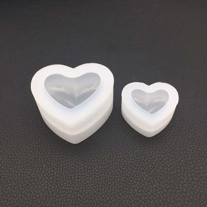 Два размера силиконовая форма-Сердце 3D Сердце ароматический гипс пластырь силиконовая форма для украшения автомобиля DIY свечи смолы формы