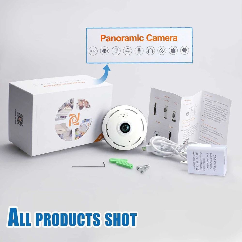 IP камера видеонаблюдения HD рыбий глаз 960P 360 градусов|cctv camera 1.3mp|security wifi cameraip 960p |