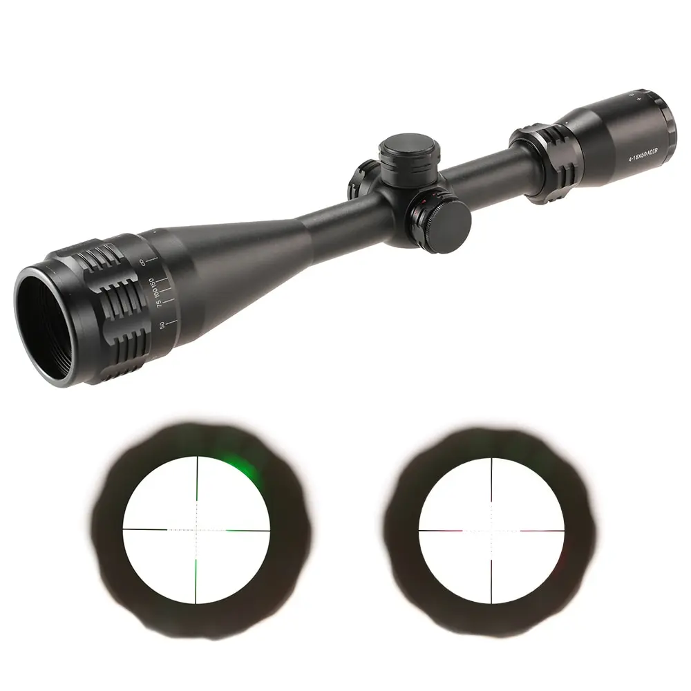 

#4-16X50 AOIR Tactical Optical Scope Adjustable Red/Green Dual Illuminated Reticle Sight Scope Wide Angle for Hunting Riflescope