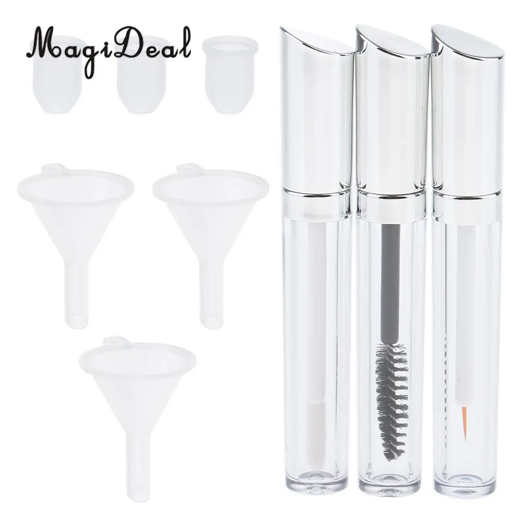 Kesoto Pack 5ml Empty Mascara Tube Eyelash Cream LipGloss Vial Bottle Funnel