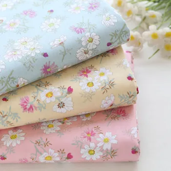 

3pcs/lot Chrysanthemum Printed cotton fabric patchwork quilting cloth for sewing Doll Cloth Baby and Child Bedsheet material