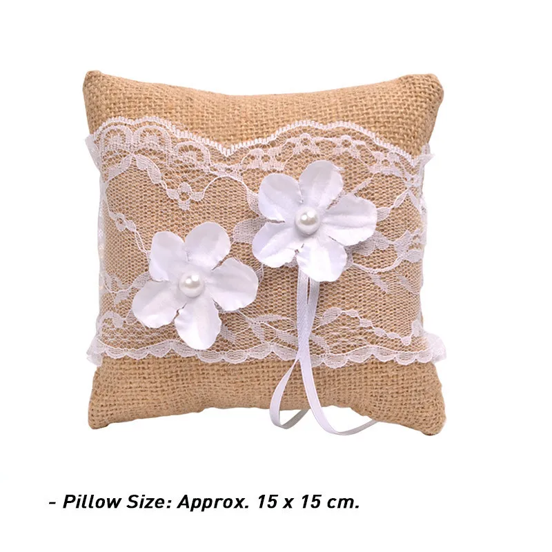 Кружевная Подушка с цветами и кольцом, украшенная подушкой для свадебной церемонии, карманные свадебные аксессуары, украшение - Цвет: 7