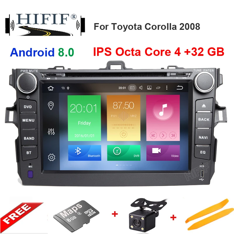 Clearance IPS Octa Core IPS 4G RAM Android 8.0 Car DVD Player for Toyota Corolla 2007 2008 2009 2010 2011 Car Radio With 32G ROM Bluetooth 0