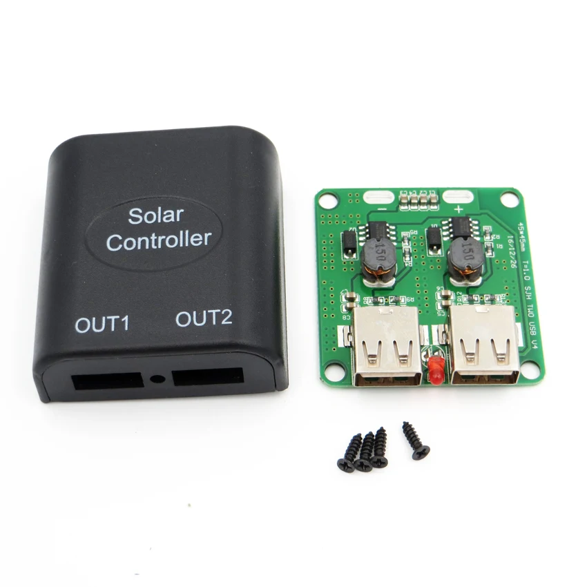 

5V 2A Two USB Solar Panels Voltage charge Controller mobile phone battery charger Regulator dc to dc Converter 6V-10V input 5Vdc