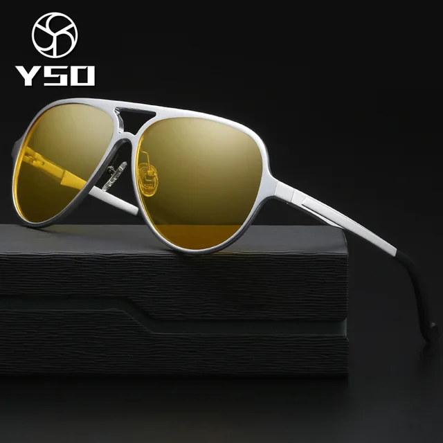 $US $15.36 YSO Night Vision Glasses Men Aluminium Magnesium Frame Polarized Night Vision Goggles For Car Drivi