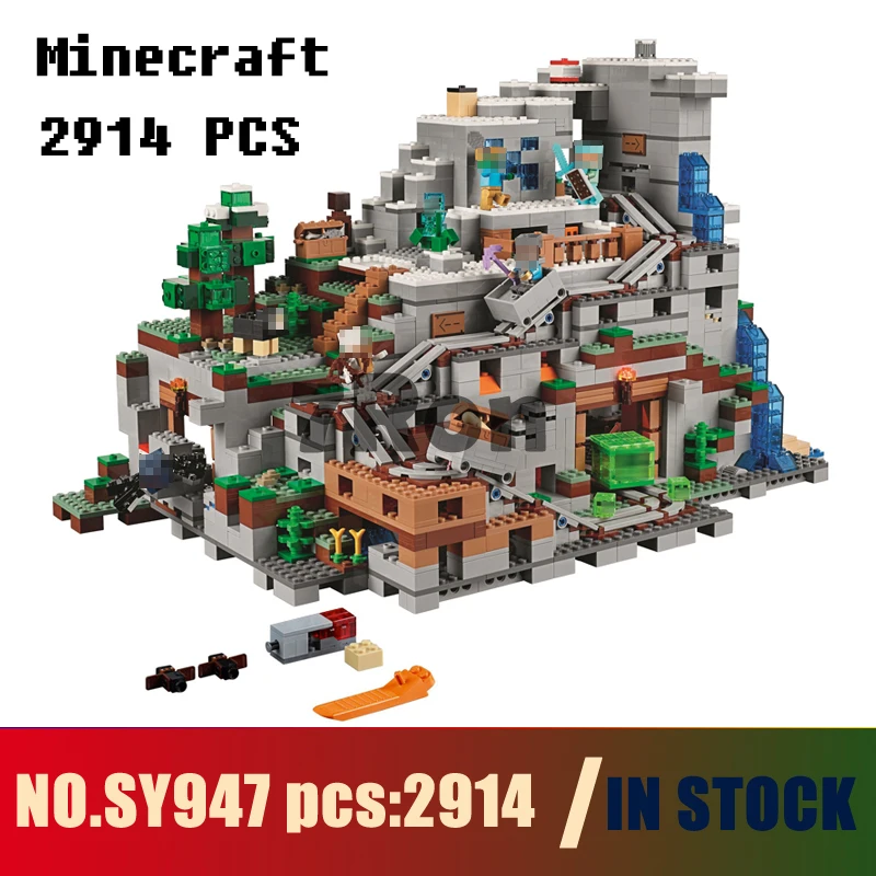 

Models building toy SY947 2914pcs My Worlds The Mountain Cave Building Blocks Compatible with lego 21137 toys & hobbies