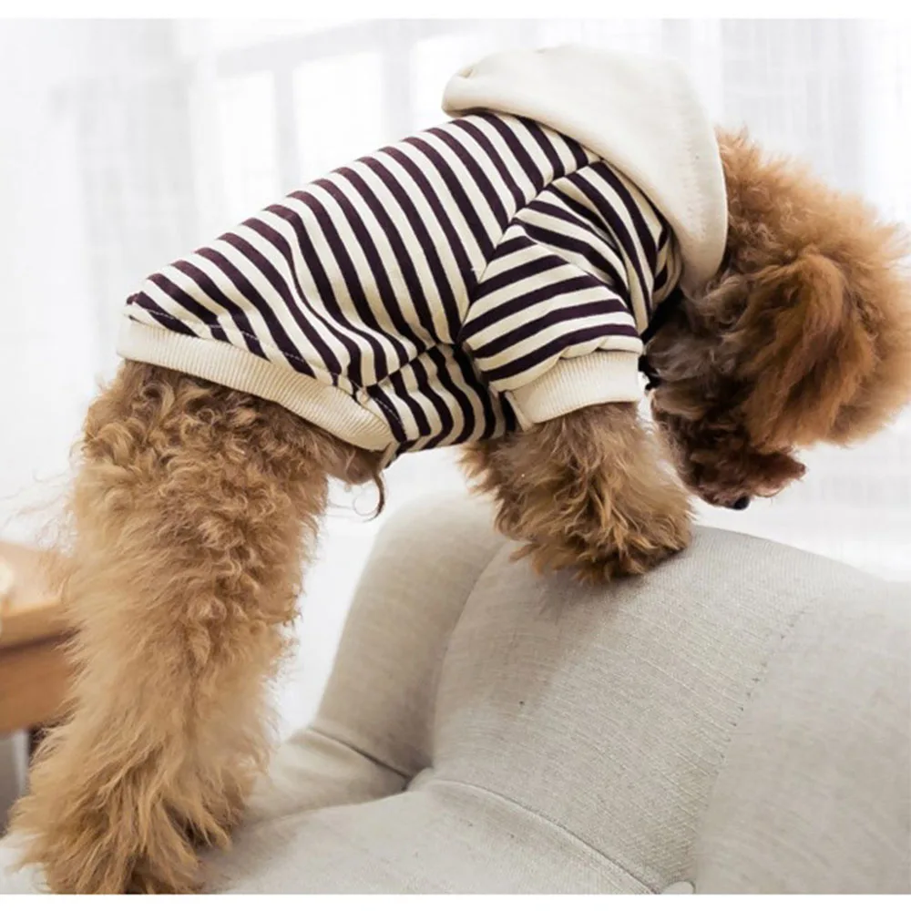 Семейная Одежда для собак, одежда для маленьких и больших собак, пальто, куртка, полосатая толстовка с капюшоном для собак, рубашка с капюшоном для взрослых, пижамы для собак, одежда