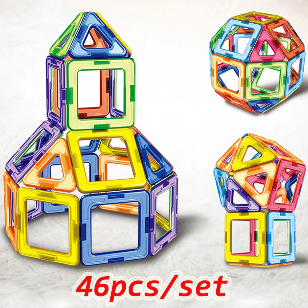 46 шт. большой размер Магнитный конструктор магнитные блоки строительные игрушки набор моделирования и Buillding игрушки для детей детские подарки