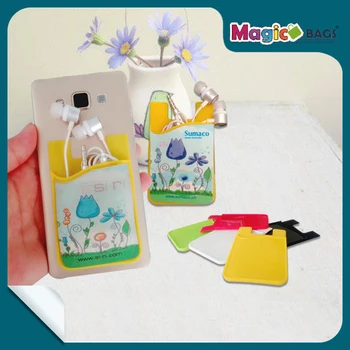 

Bulk silicone card holders custom phone pouch card wallet free shipping black self adhesive card pocket