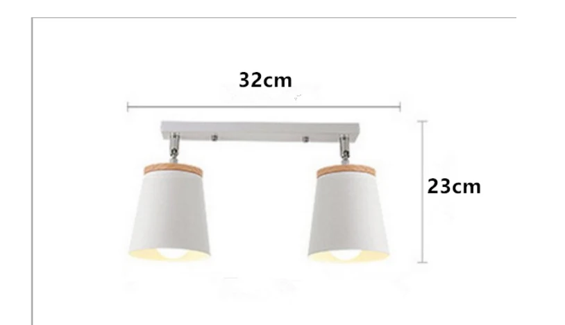 Modern Led Ceiling Light Fixture Iron Lampshade With Wood Adjustable Angle Nordic Indoor Hanging Lamp Corridor Aisel E27 White