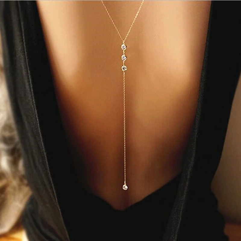 Collar de con espalda de cristal para mujer, joyería cruzada Sexy para playa, vestido de boda, venta al por mayor, gran oferta| Collares colgantes| - AliExpress