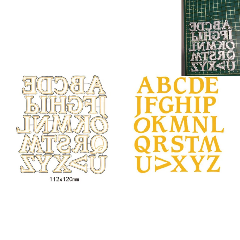 

Gowing A-Z Uppercase Alphabet Shape Metal Cutting Dies Stencil Scrapbook Album Embossing Dies For Gift Card Making Handcrafts