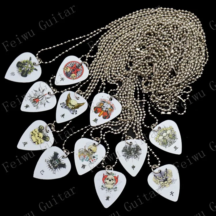 

1 Pcs Bass Guitar Picks Pendant Necklace China 12 Zodiac Style