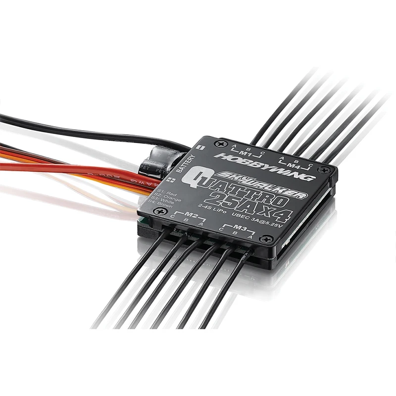 

FATJAY HobbyWing Skywaker Quattro 25A x 4 Brushless ESC for RC Quadcopter FPV drone multirotor