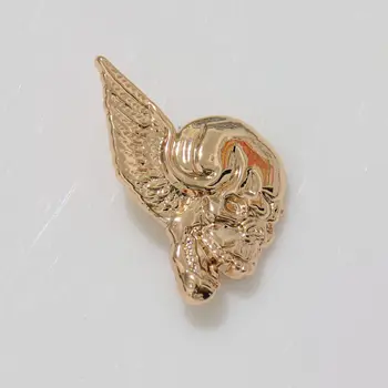 

(KB707) 10pc 1-1/8'' (3.0cm) Winged Skull Concho Right Face Western Concho Leathercraft Gold
