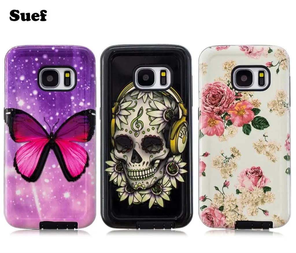 Hard+Soft Double Protect Cover For Samsung Galaxy S7 edge Case Funda S7edge Mobile Shell SM G935FD |