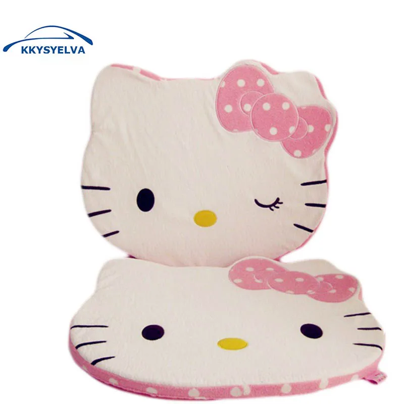 

KKYSYELVA 1pcs Hello Ki Car seat cover Auto Seat Cushion Breathable Seat Mat Protector Driving Cushion Car-styling Accessories