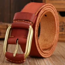 2017 heißer designer gürtel männer hohe Qualität braun luxus 100% echt vollrind echtem leder mode cowboys für frauen rot