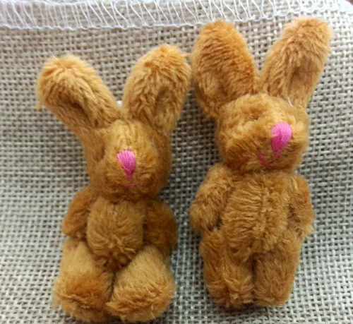 Lovely Mini Joint Rabbit Plush Toys Bunny Rabbits Plush Dolls Wedding Party Flower Bouquet DIY Gift 4.5cm 30pcslot  (1)