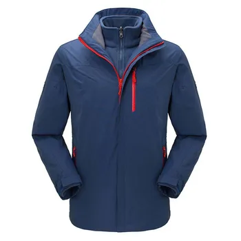 

Winter Full Heat Sealing Adhesive 3 in 1 Outdoor Waterproof Soft shell Camping Jacket Men Women Thermal Skiing Windbreaker Coat