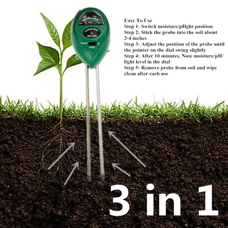 3 4 In 1 Digital Soil Fertilizer Meter Round Square Ph Meter Temperature Sunlight Tester For Garden Farm Lawn Plant 40 Off Ph Meters Aliexpress