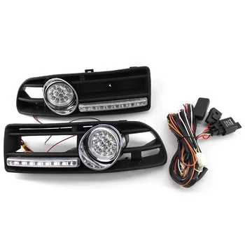 

Car BUMPER GRILLE FOG LIGHT LED LAMP Fit FOR VW JETTA BORA MK4 99-04 + DRL + Wiring Harness 1J5 853 665B，1J5 853 666B