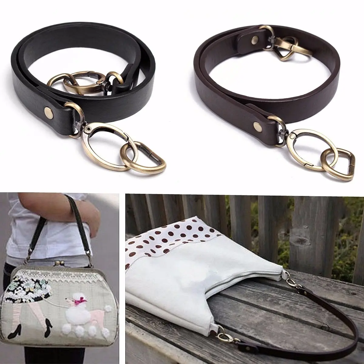60cm Bag Handle Shoulder Belt Bag Strap Purse Chain Strap PU Handle DIY Handbag Handle Bag Metal Replacement Bands Black 60cm Bag Handle Shoulder Belt Bag Strap Purse Chain Strap PU Handle DIY Handbag Handle Bag Metal Replacement Bands Black