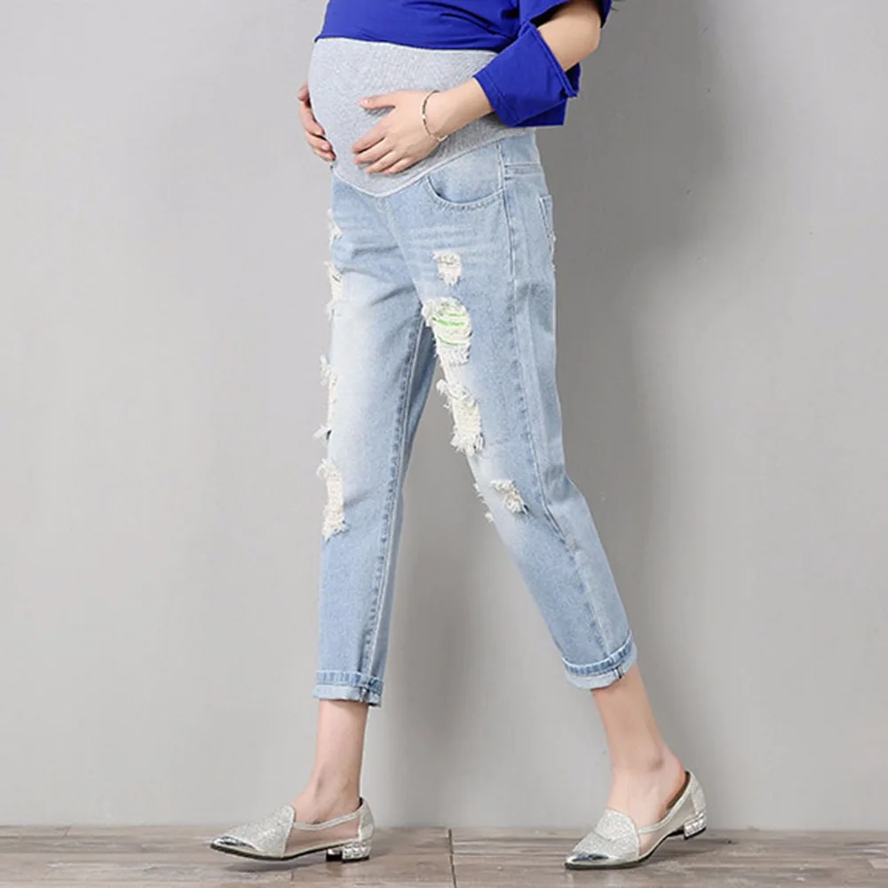 Удобные синие хлопковые джинсы для беременных женщин одежда брюки беременность и кормление одежда комбинезоны подарок