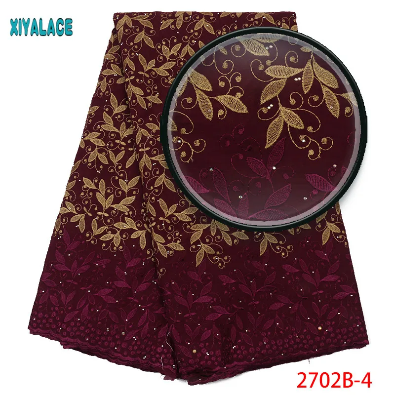 

African Dry Lace Fabric High Quality For women Cotton Lace voile Lace Fabric With Stones Swiss Voile Lace In Switzerland 2702b