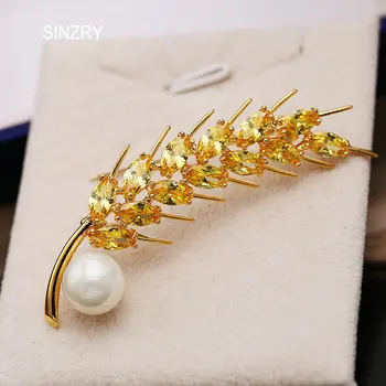 

SINZRY Classic jewelry accessory cubic zircon brilliant wheatear design wedding brooches pin lady dressing accessory