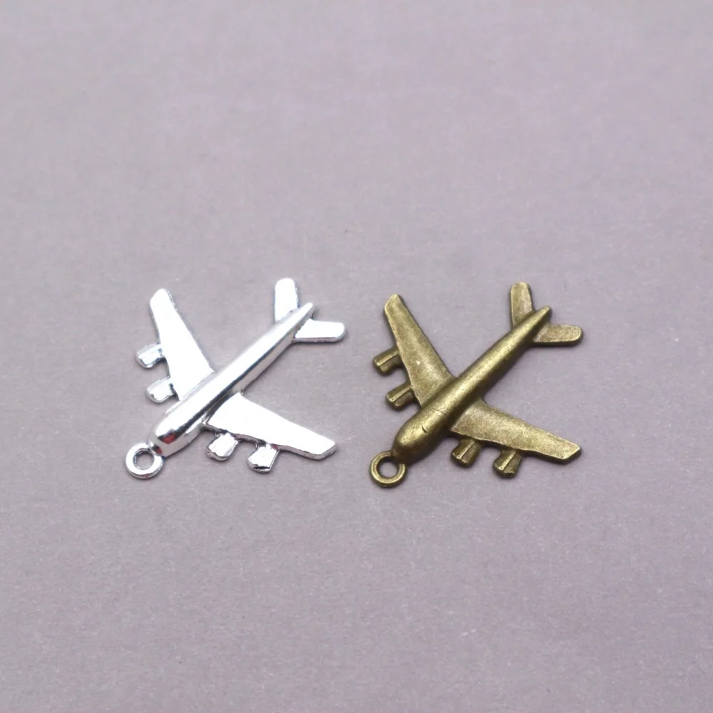 

7pcs Tibetan Silver Plated Aircraft Charms for pendant necklace DIY 37*38*4mm