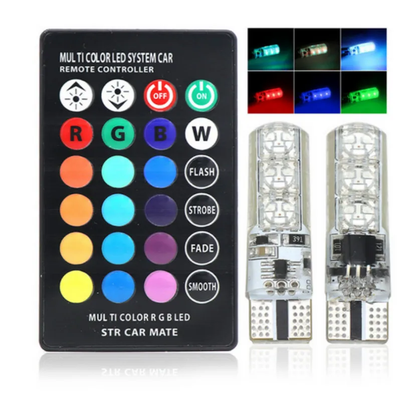 

2pcs LED T10 RGB 5050 Car light Bulb SMD Parking Light For BMW Bmw e60 e46 e87 e90 e91 f10 f30 f22 X5 X3 Serie Accessories