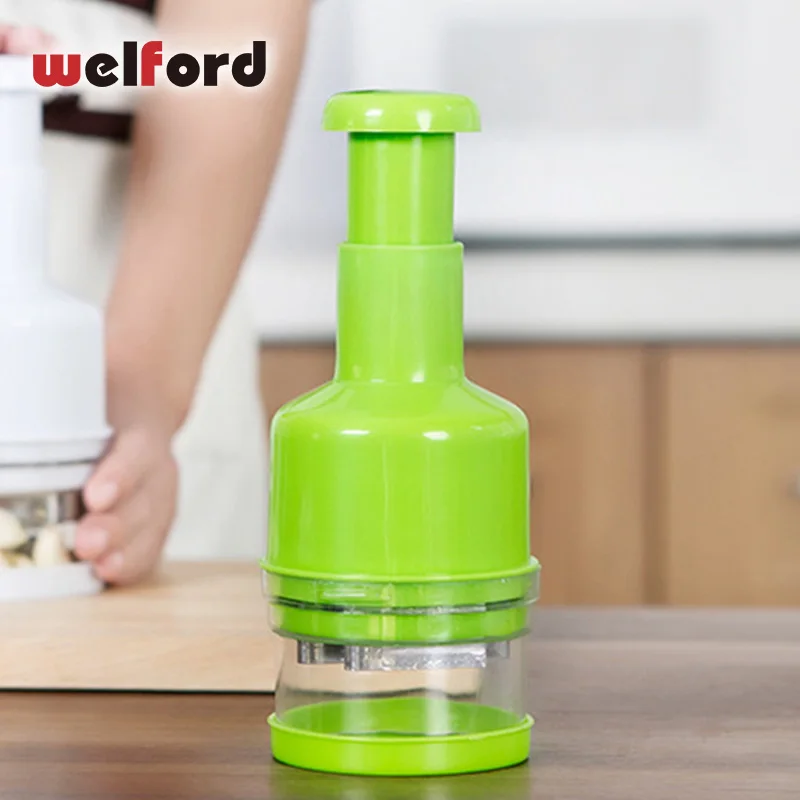 

Kitchen Multifunctional Stainless Steel Hand Pressing Ginger Garlic Press Onion Crusher Slicer Grater Veggie Chopper Tool
