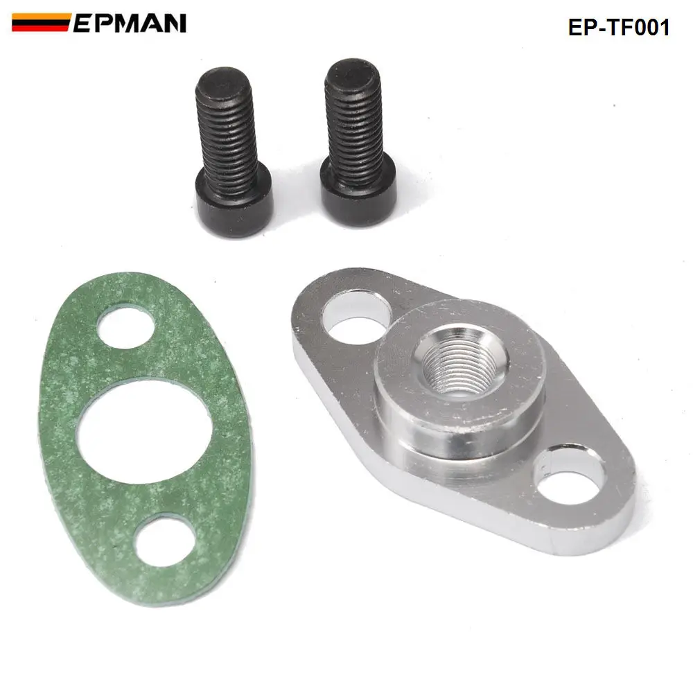 Car BILLET ALUMINUM T3/T4 TURBO CHARGER 1/8" NPT OIL DRAIN LINE FITTING EP-TF001
