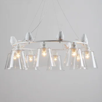 

Nordic Chandelier Lighting American pastoral living room chandelier personality art bedroom Led bird chandeliers Light Fixtures