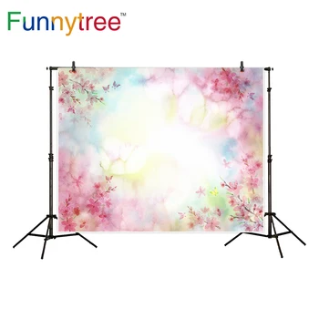

Funnytree backgrounds for photo studio flower watercolor butterfly bokeh spring photo studio professional backdrop photocall